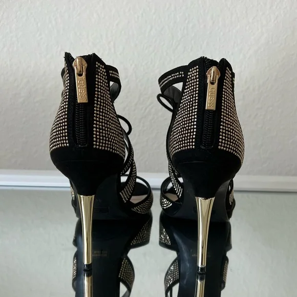 Guess “Bette” Black Rhinestone Heels – Size 8.5M - Picture 2 of 16